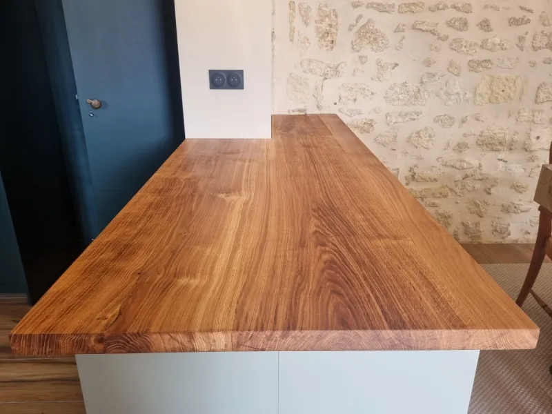 Plan de travail en bois massif